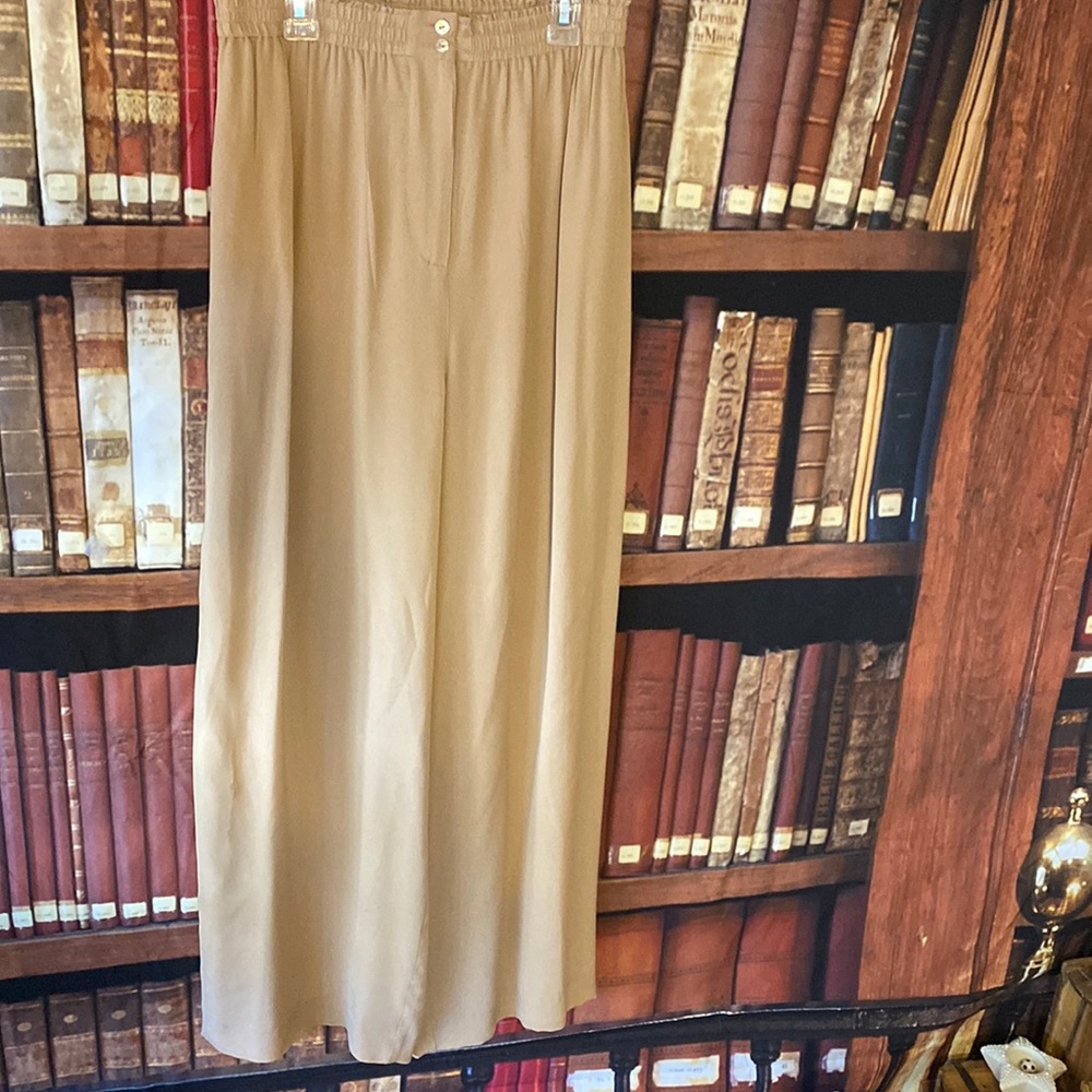 Silk Tahari Sz 12 Lightweight Crop Wide leg Pants